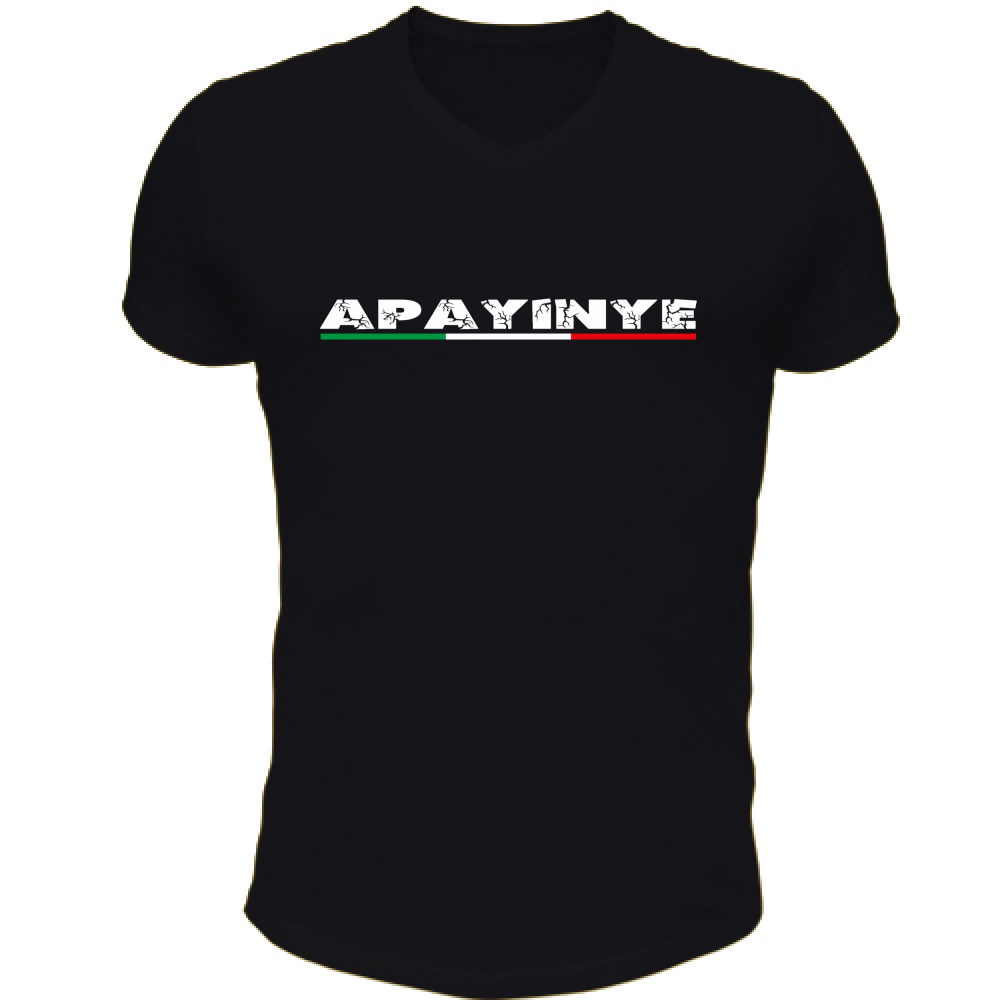 T-Shirt Unisex Scollo V Apayinye 01 Bianca