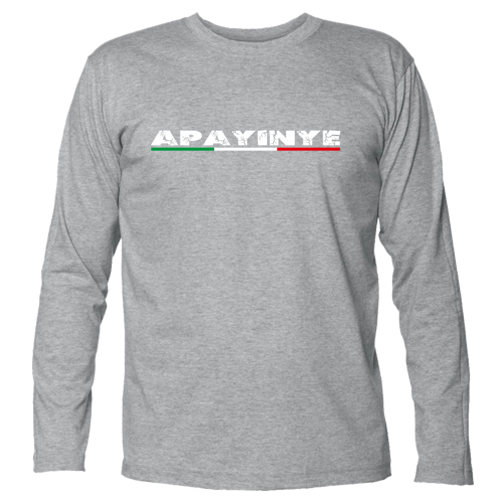 T-Shirt Unisex Manica Lunga Apayinye 01 Bianca