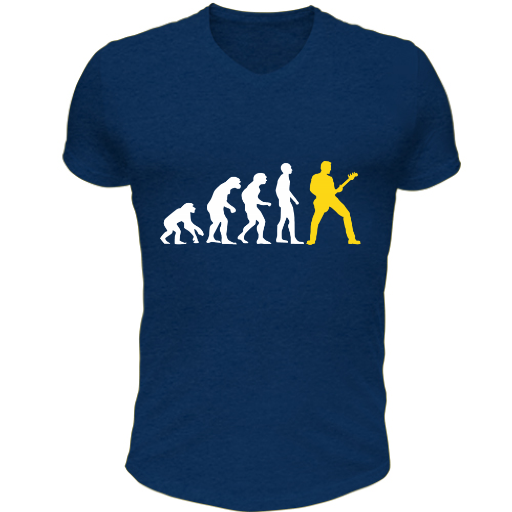 T-Shirt Unisex Scollo V evoluzione chitarra