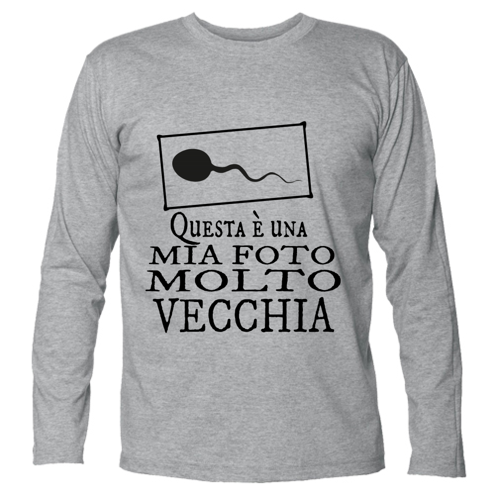 T-Shirt Unisex Manica Lunga Questa è una mia foto molto vecchia V2 Nera