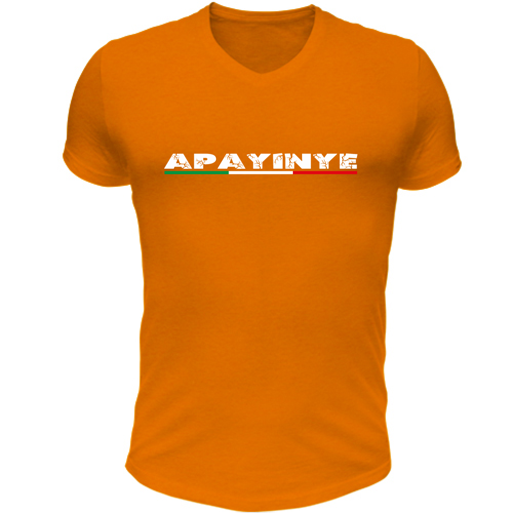 T-Shirt Unisex Scollo V Apayinye 01 Bianca