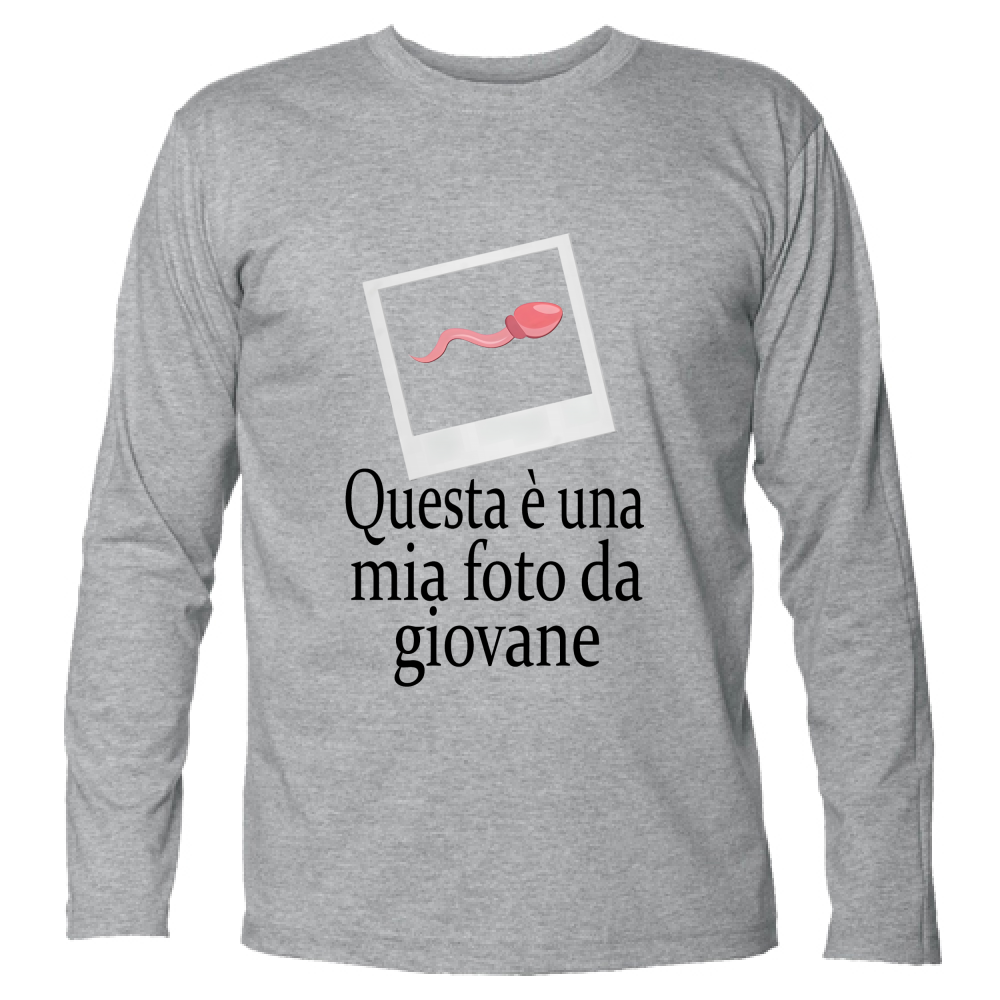 T-Shirt Unisex Manica Lunga Questa è una mia foto da giovane