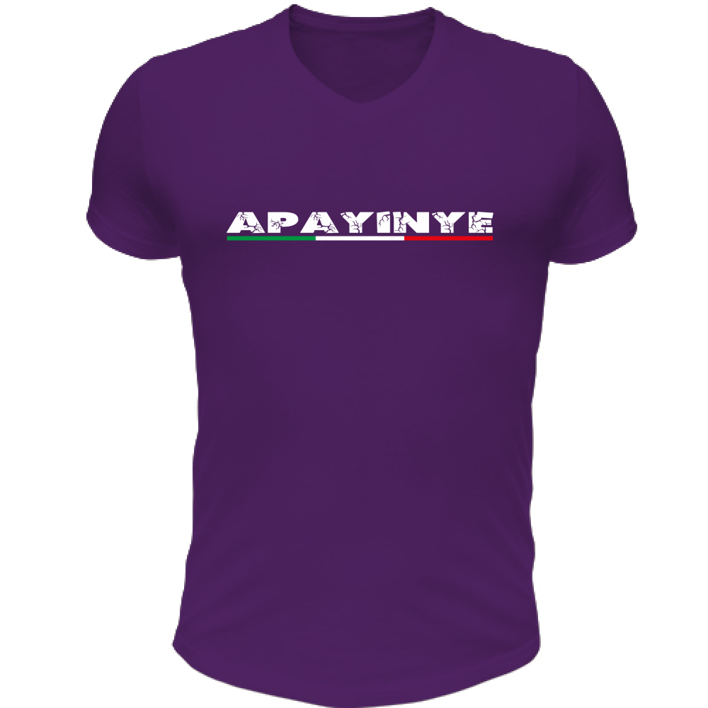 T-Shirt Unisex Scollo V Apayinye 01 Bianca