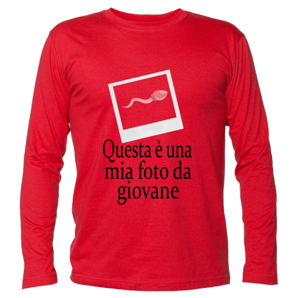 T-Shirt Unisex Manica Lunga Questa è una mia foto da giovane