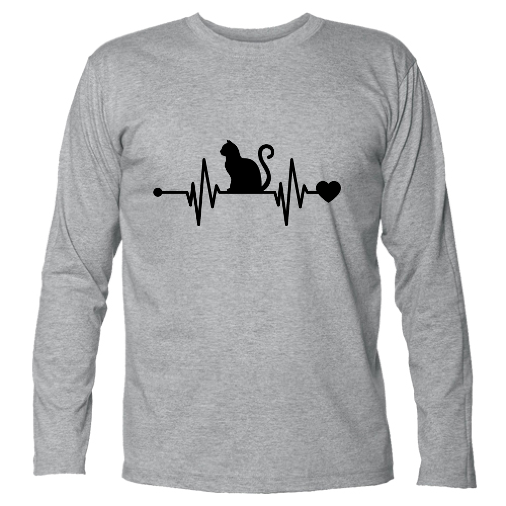 T-Shirt Unisex Manica Lunga Battito Gatto N