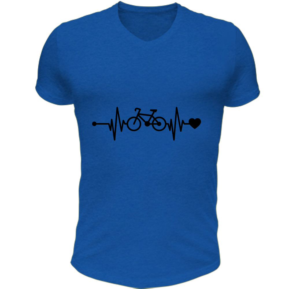 T-Shirt Unisex Scollo V Battito Bicicletta N
