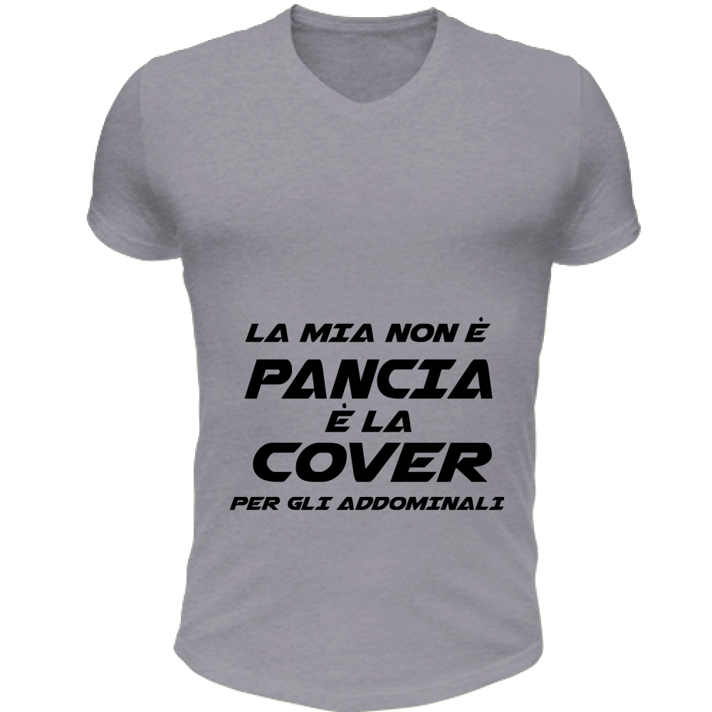 T-Shirt Unisex Scollo V LA MIA NON è PANCIA nera