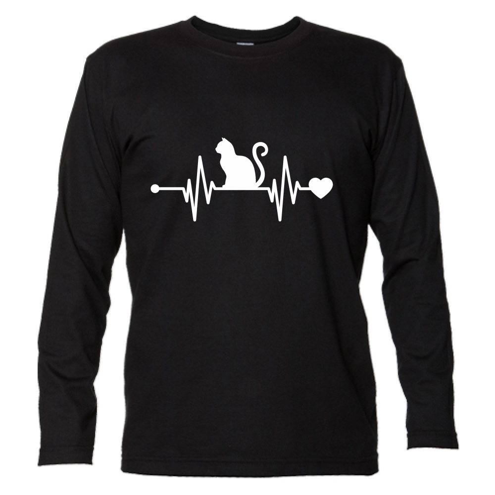 T-Shirt Unisex Manica Lunga Battito Gatto B