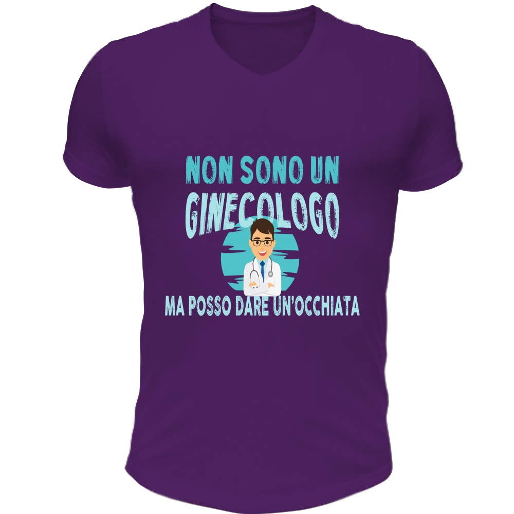 T-Shirt Unisex Scollo V NON SONO UN GINECOLOGO