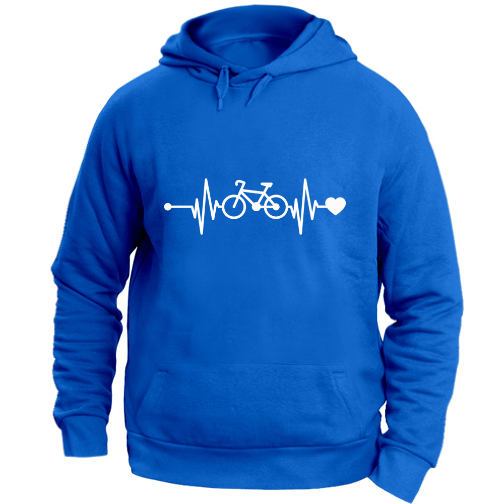 Felpa Unisex con Cappuccio Battito Bicicletta