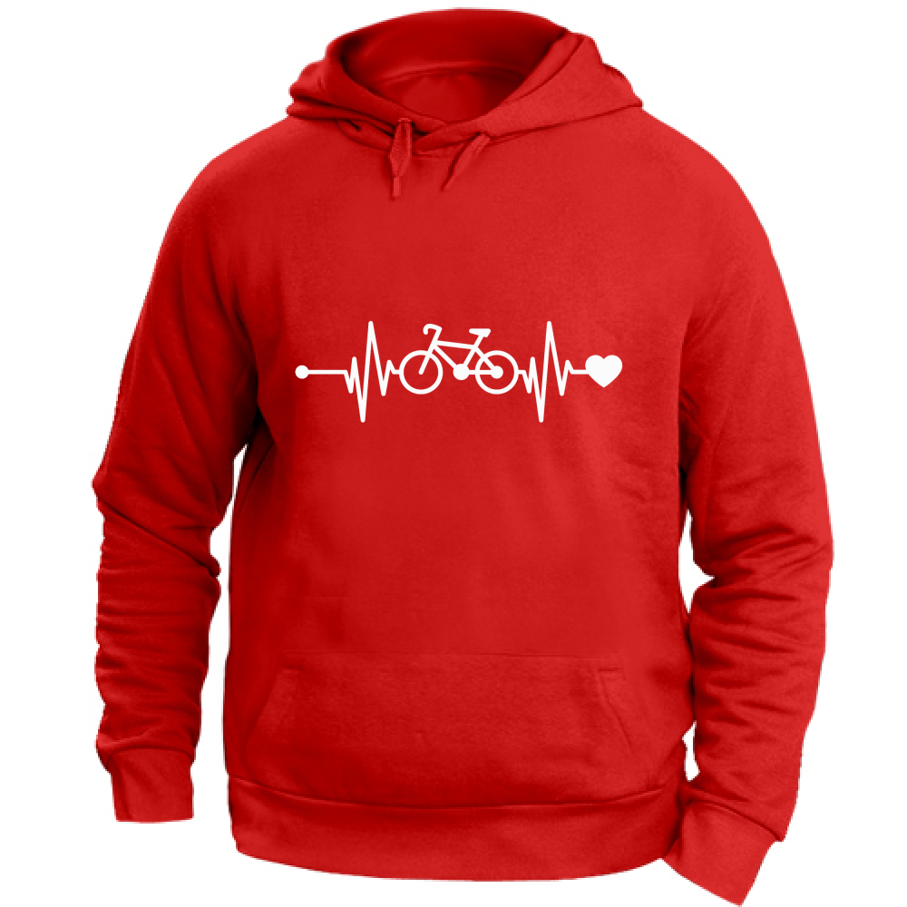 Felpa Unisex con Cappuccio Battito Bicicletta