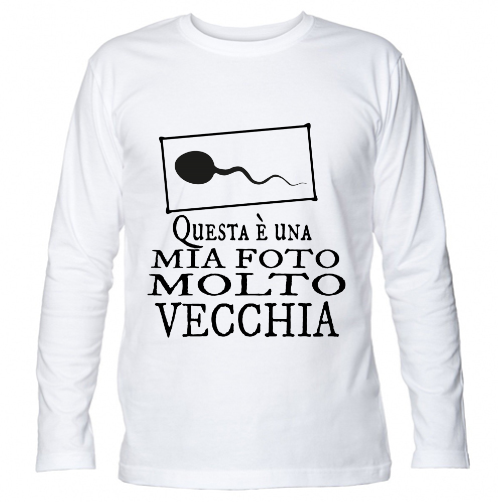 T-Shirt Unisex Manica Lunga Questa è una mia foto molto vecchia V2 Nera