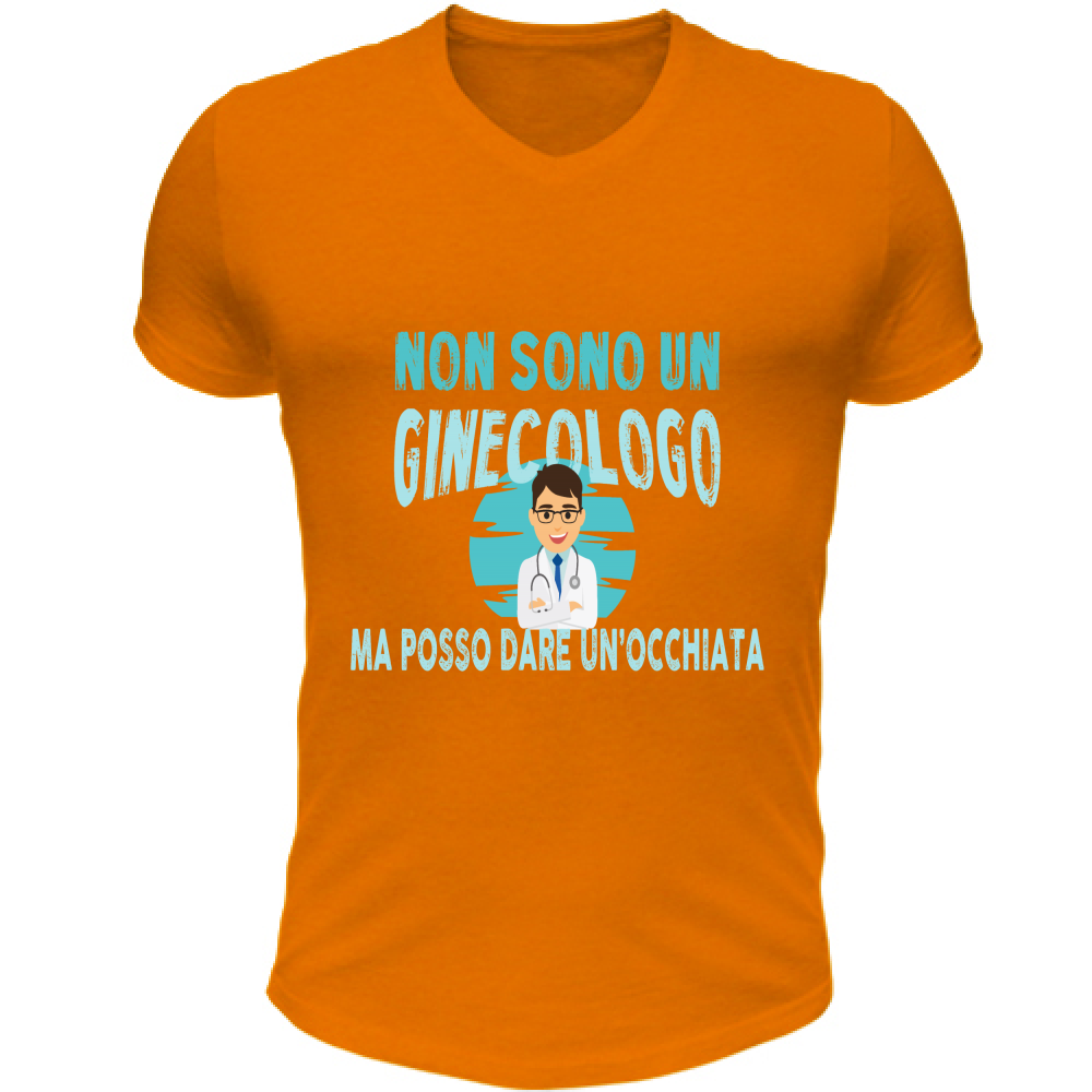 T-Shirt Unisex Scollo V NON SONO UN GINECOLOGO