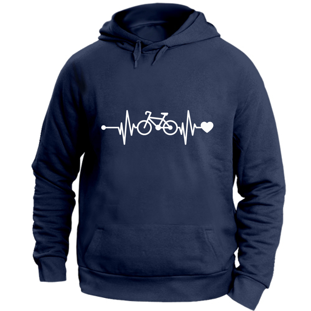 Felpa Unisex con Cappuccio Battito Bicicletta