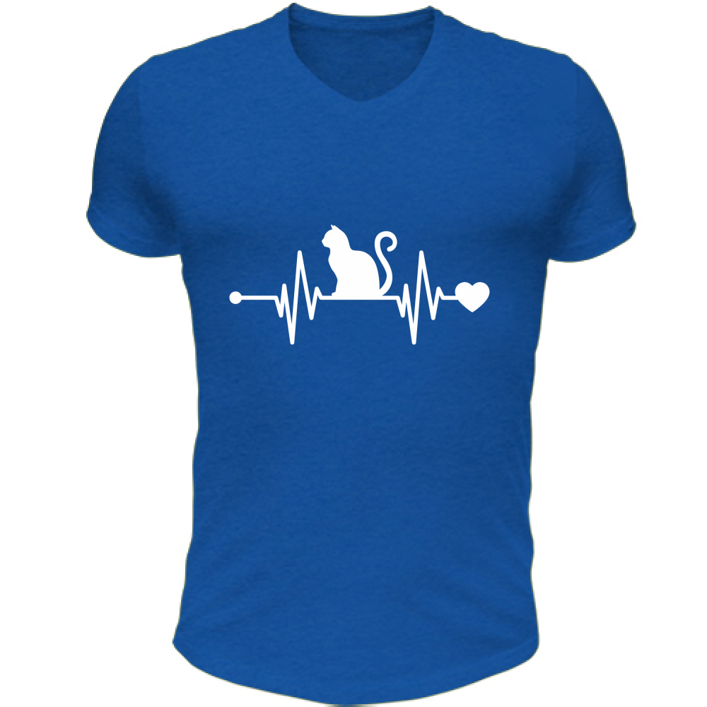 T-Shirt Unisex Scollo V Battito Gatto B