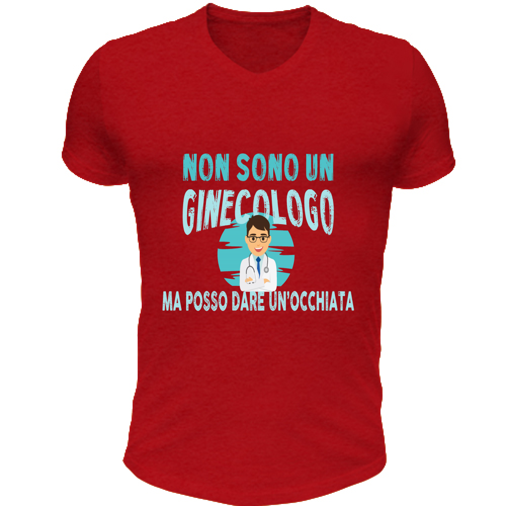 T-Shirt Unisex Scollo V NON SONO UN GINECOLOGO
