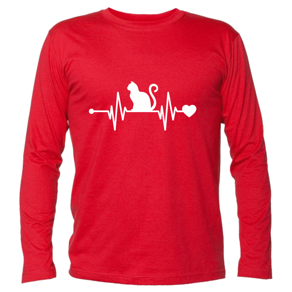 T-Shirt Unisex Manica Lunga Battito Gatto B