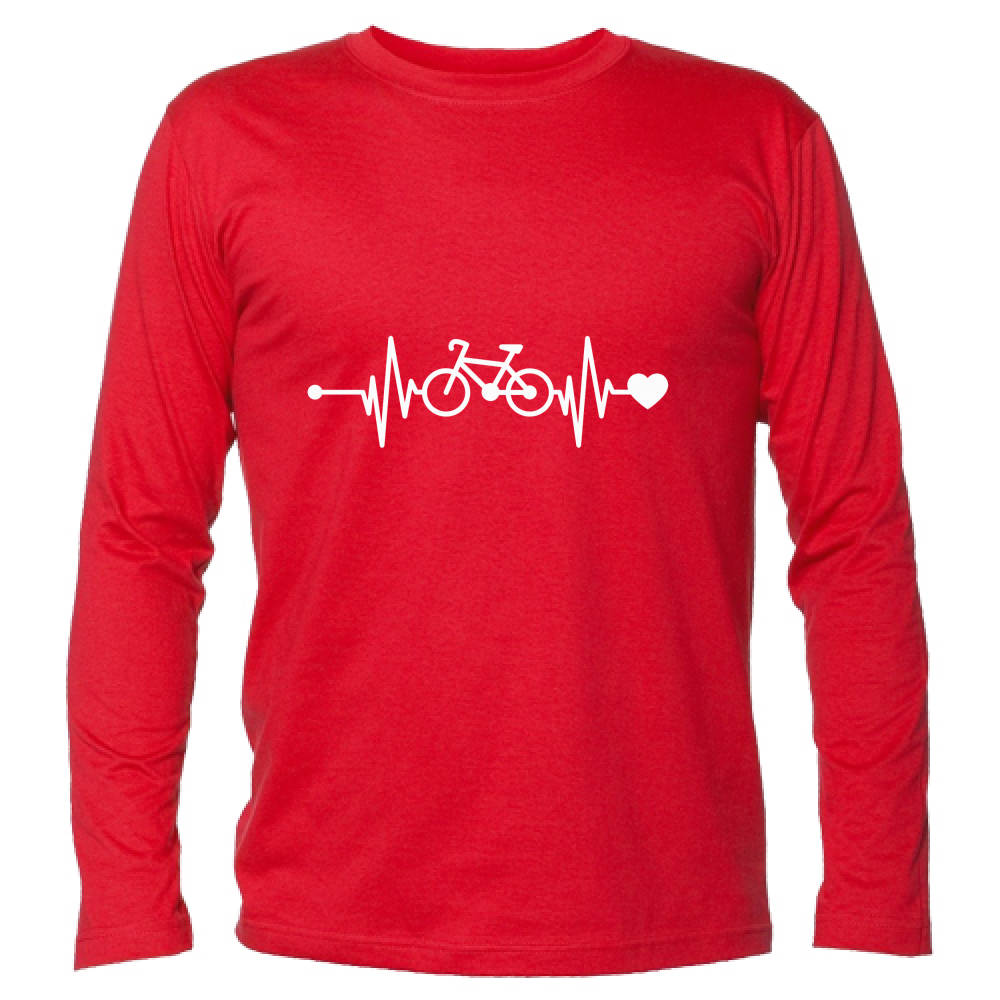 T-Shirt Unisex Manica Lunga Battito Bicicletta