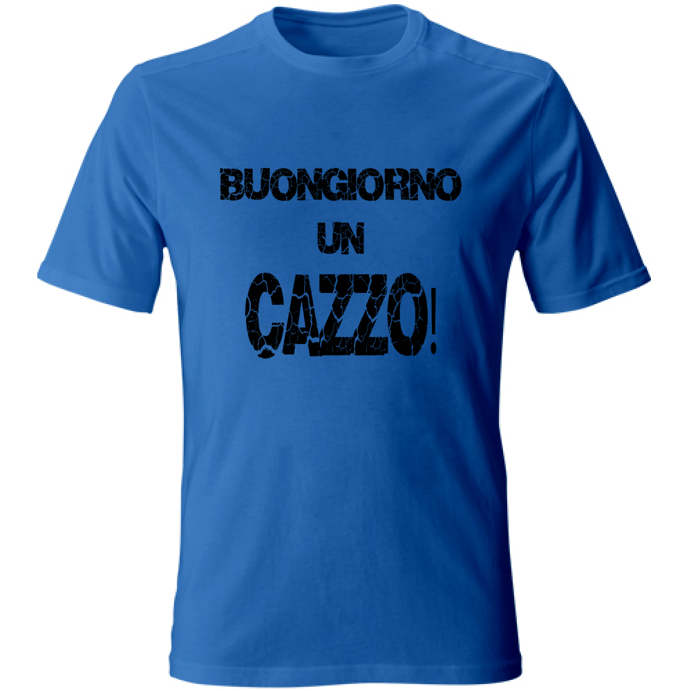 T-Shirt Unisex Large Buongiorno un cazzo Nera