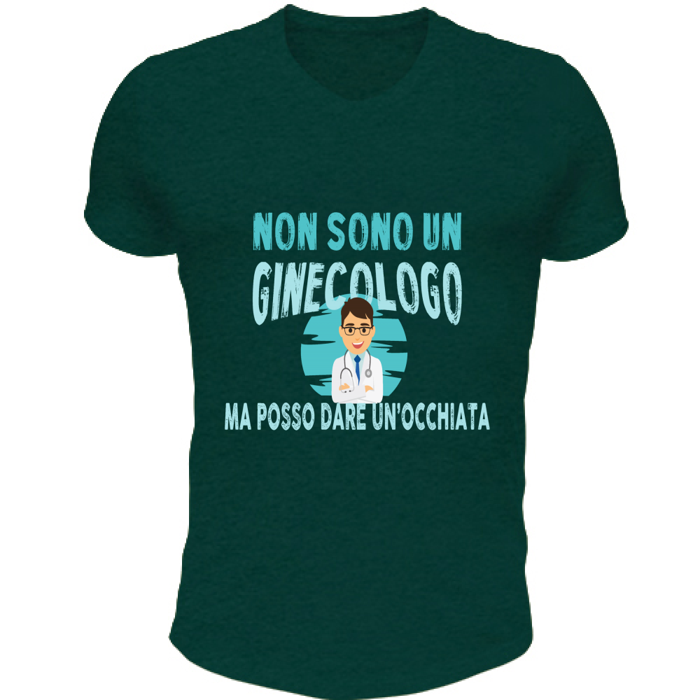 T-Shirt Unisex Scollo V NON SONO UN GINECOLOGO