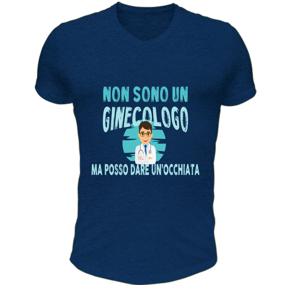 T-Shirt Unisex Scollo V NON SONO UN GINECOLOGO