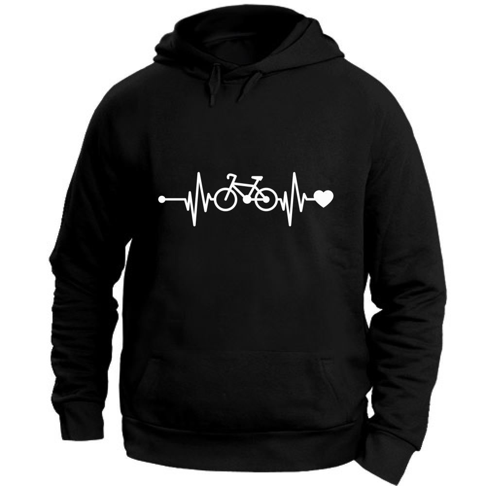 Felpa Unisex con Cappuccio Battito Bicicletta