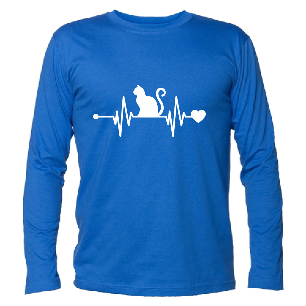 T-Shirt Unisex Manica Lunga Battito Gatto B