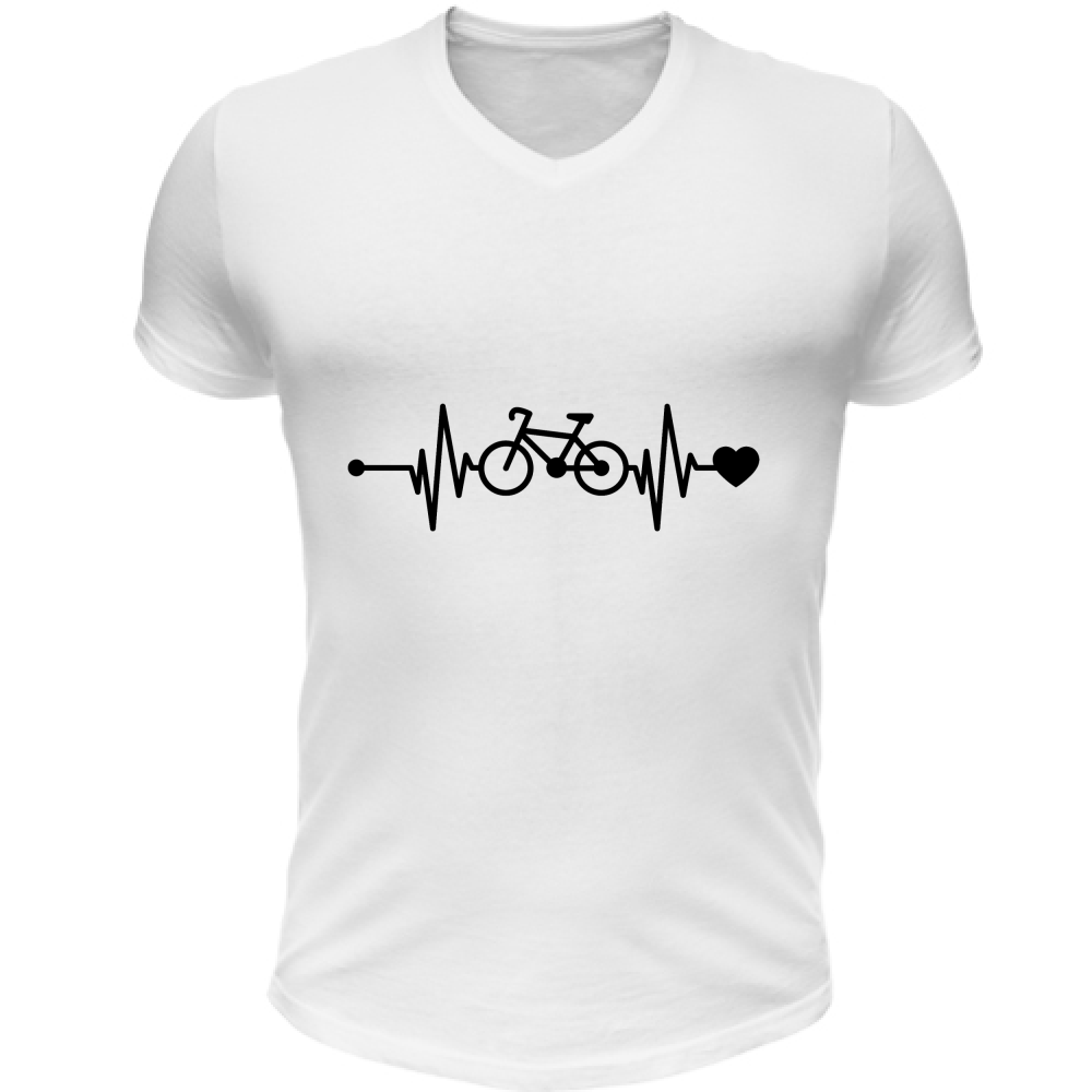 T-Shirt Unisex Scollo V Battito Bicicletta N