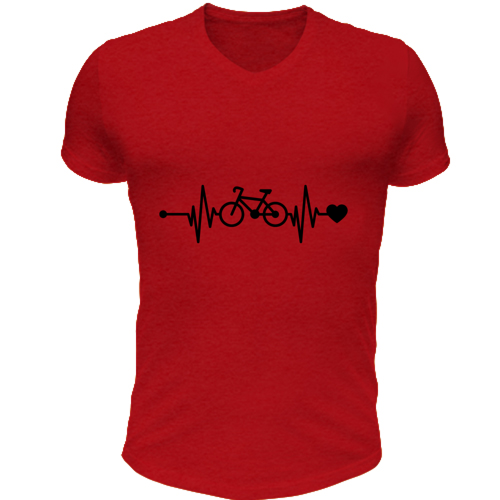 T-Shirt Unisex Scollo V Battito Bicicletta N