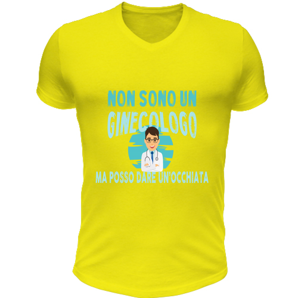 T-Shirt Unisex Scollo V NON SONO UN GINECOLOGO