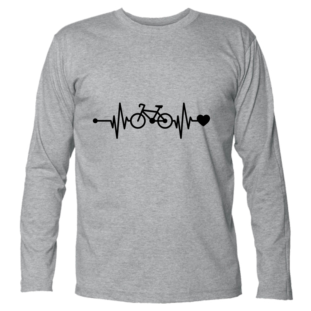 T-Shirt Unisex Manica Lunga Battito Bicicletta N