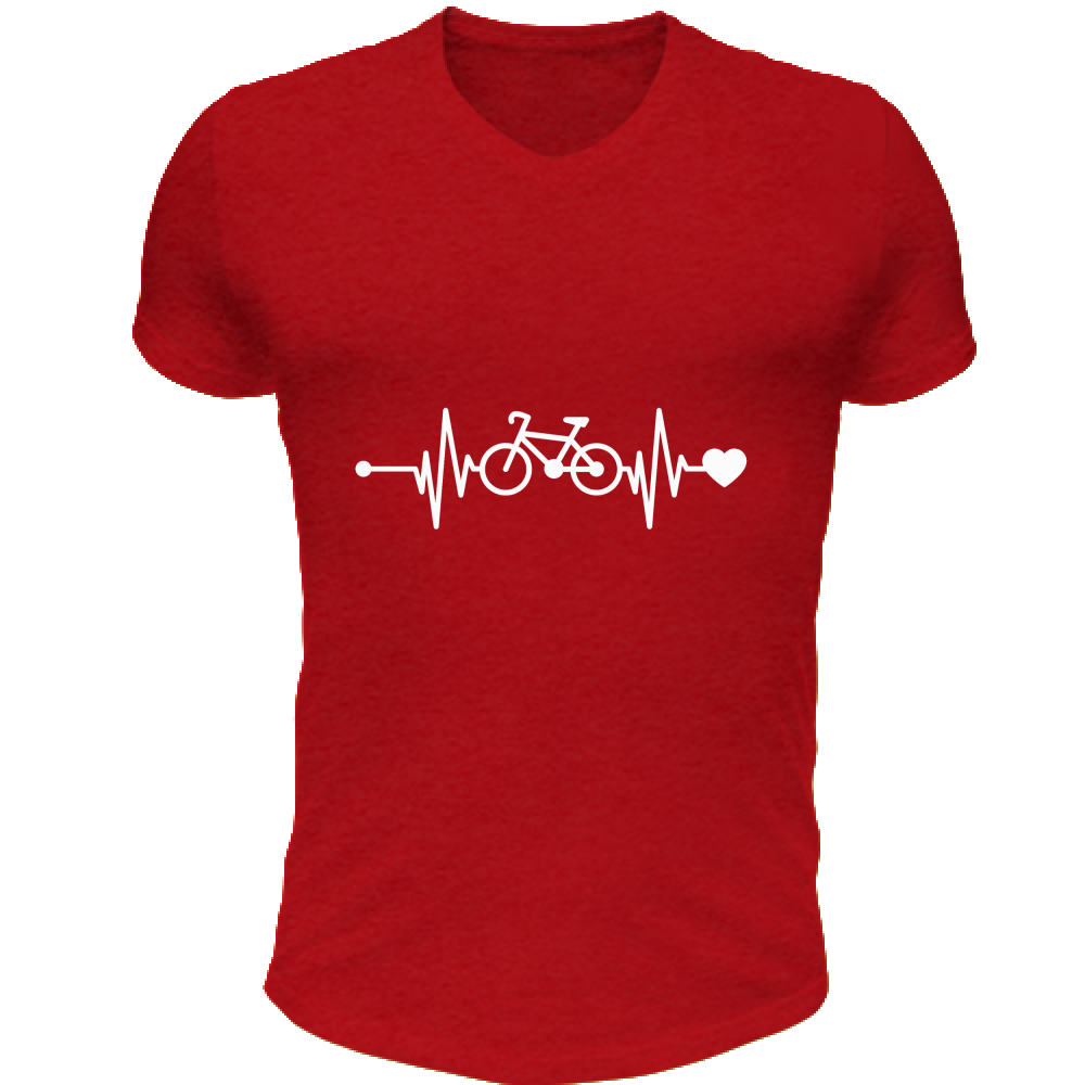 T-Shirt Unisex Scollo V Battito Bicicletta